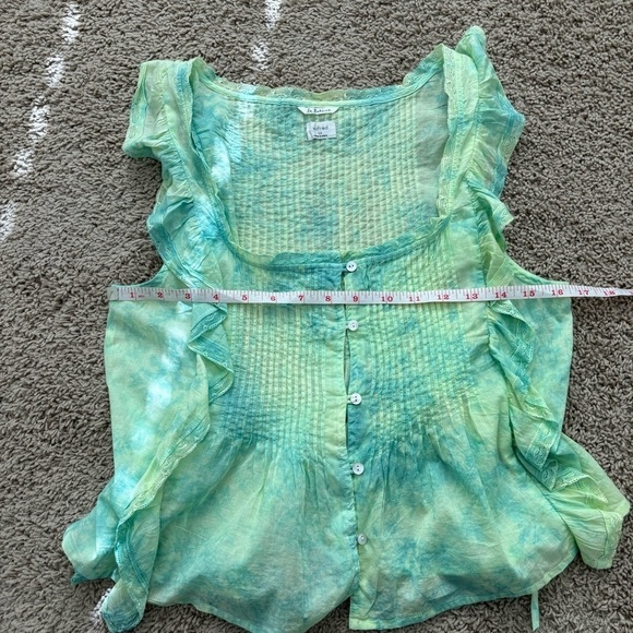 Aritzia Wilfred La Boheme Delacroix Ruffle Green Blouse - Picture 10 of 11